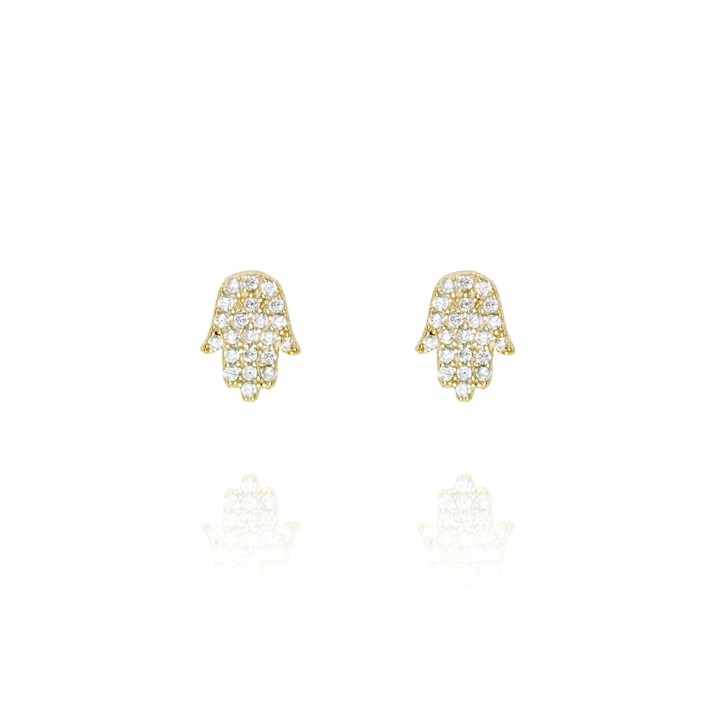 EK-40/G - Hamsa (hand) Stud Earrings