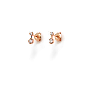 EK-41/R - Stud Earrings with 2 Cubic Zirconia