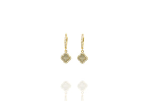EK-65/G/LAB - Labradorite Drop and Hoop Earrings