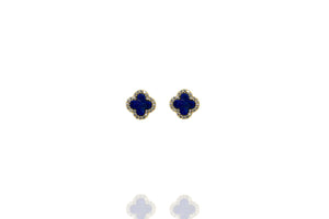 EK-70/G/LAP - Lapis Clover Stud with CZ