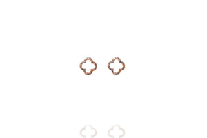 EK-72/R - Hollow Stud Clover Earrings