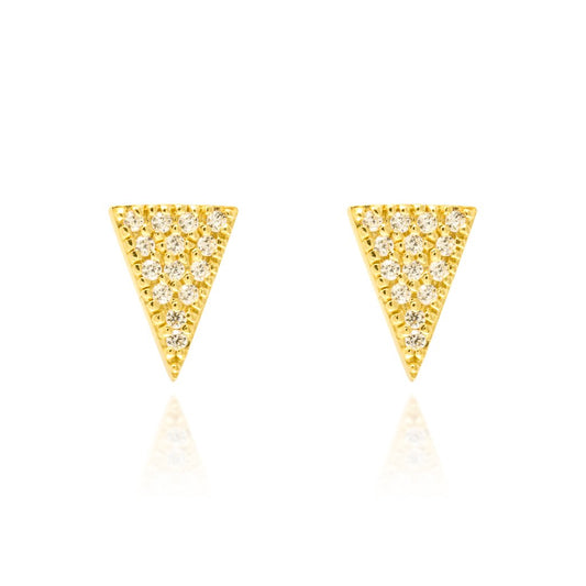 ET-11/G - Triangle Pave Stud Earrings
