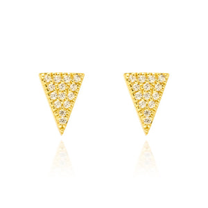 ET-11/G - Triangle Pave Stud Earrings