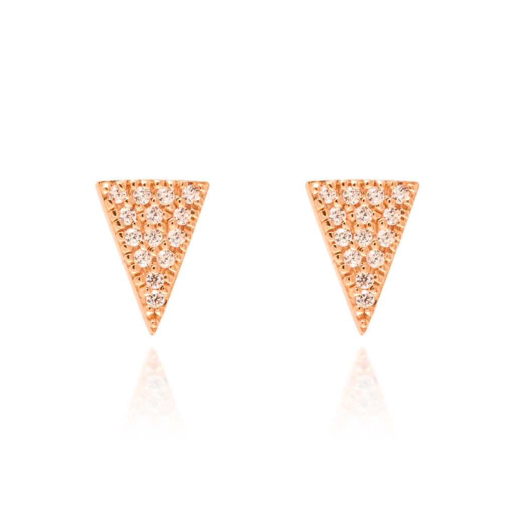 ET-11/R - Triangle Pave Stud Earrings
