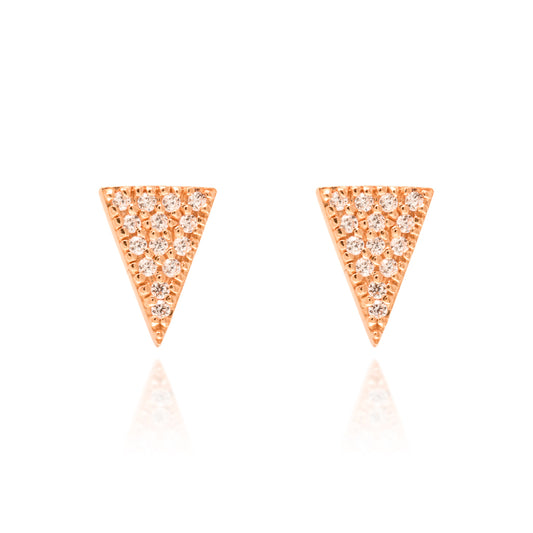 ET-11/R - Triangle Pave Stud Earrings