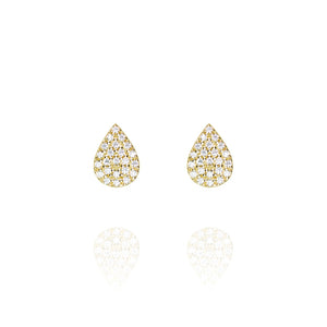 ET-12/G - Pave Teardrop Stud Earrings