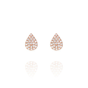 ET-12/R - Pave Teardrop Stud Earrings
