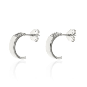 ET-3/S - Half Hoop earrings with CZ Decoration