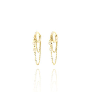 ET-30/G - Huggies with Chain Drop (Can be bought as a pair or singly)