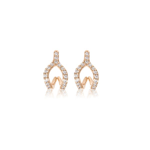 ET-7/R -  Cubic Zirconia Wishbone Ear Jacket Earrings