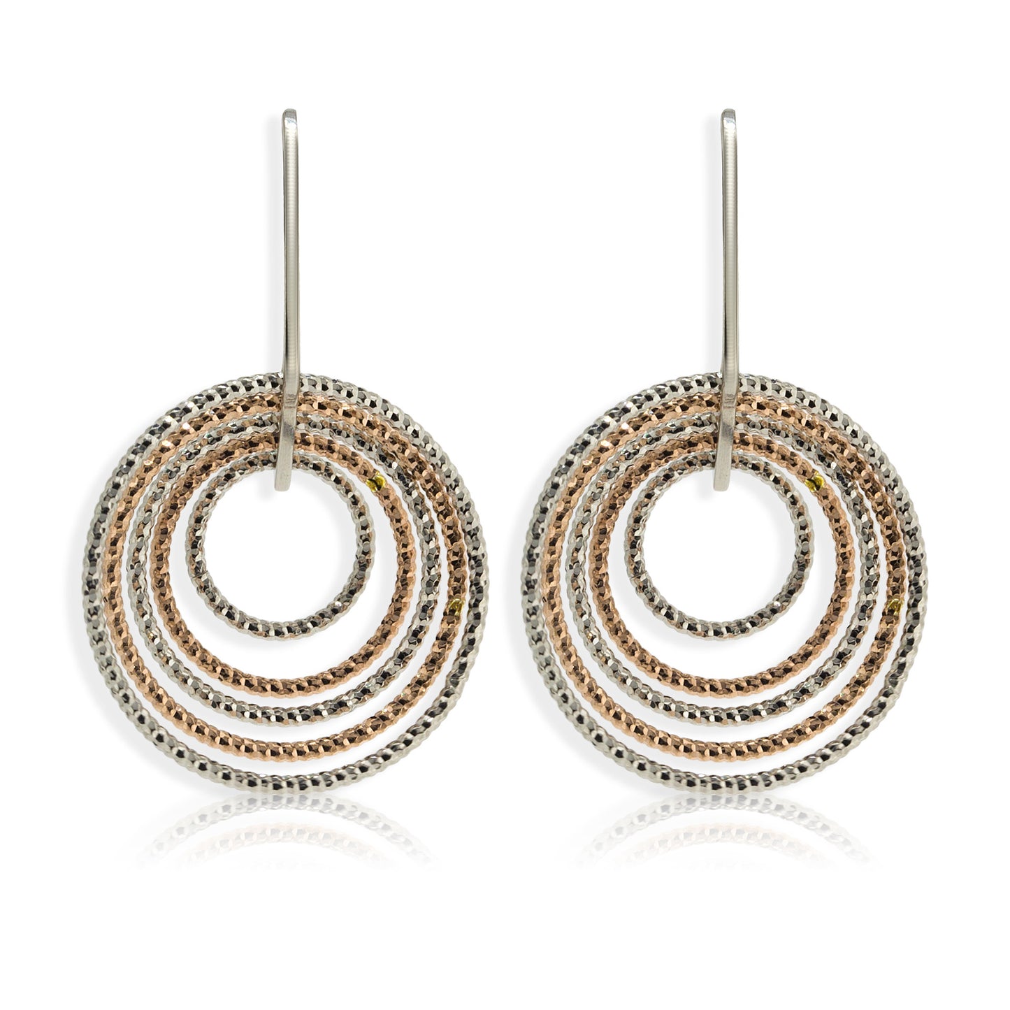 EX-028/SR - Small Diamond Cut Single Drop Hoop Earrings