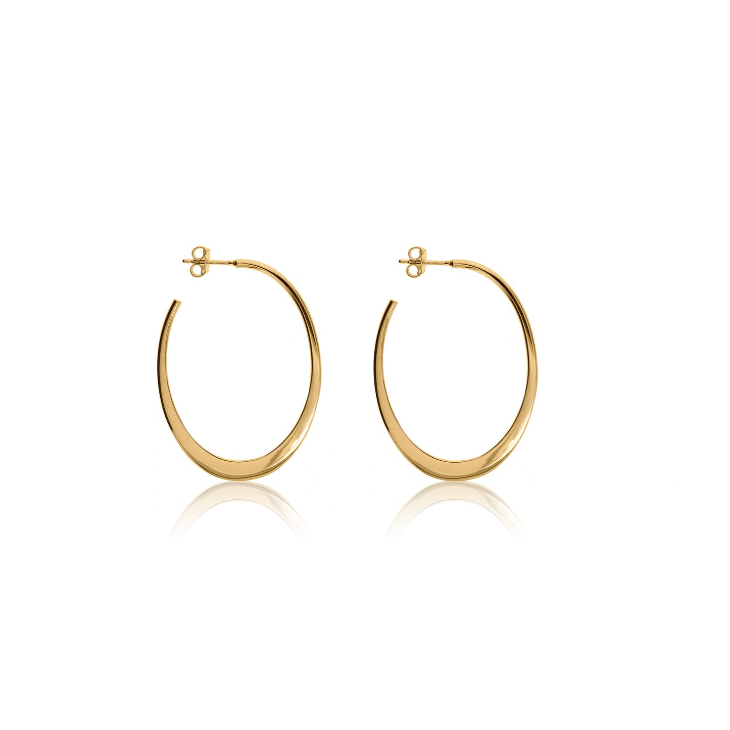 EX-82/G - Gold Plated on Silver Open Hoop Earrings