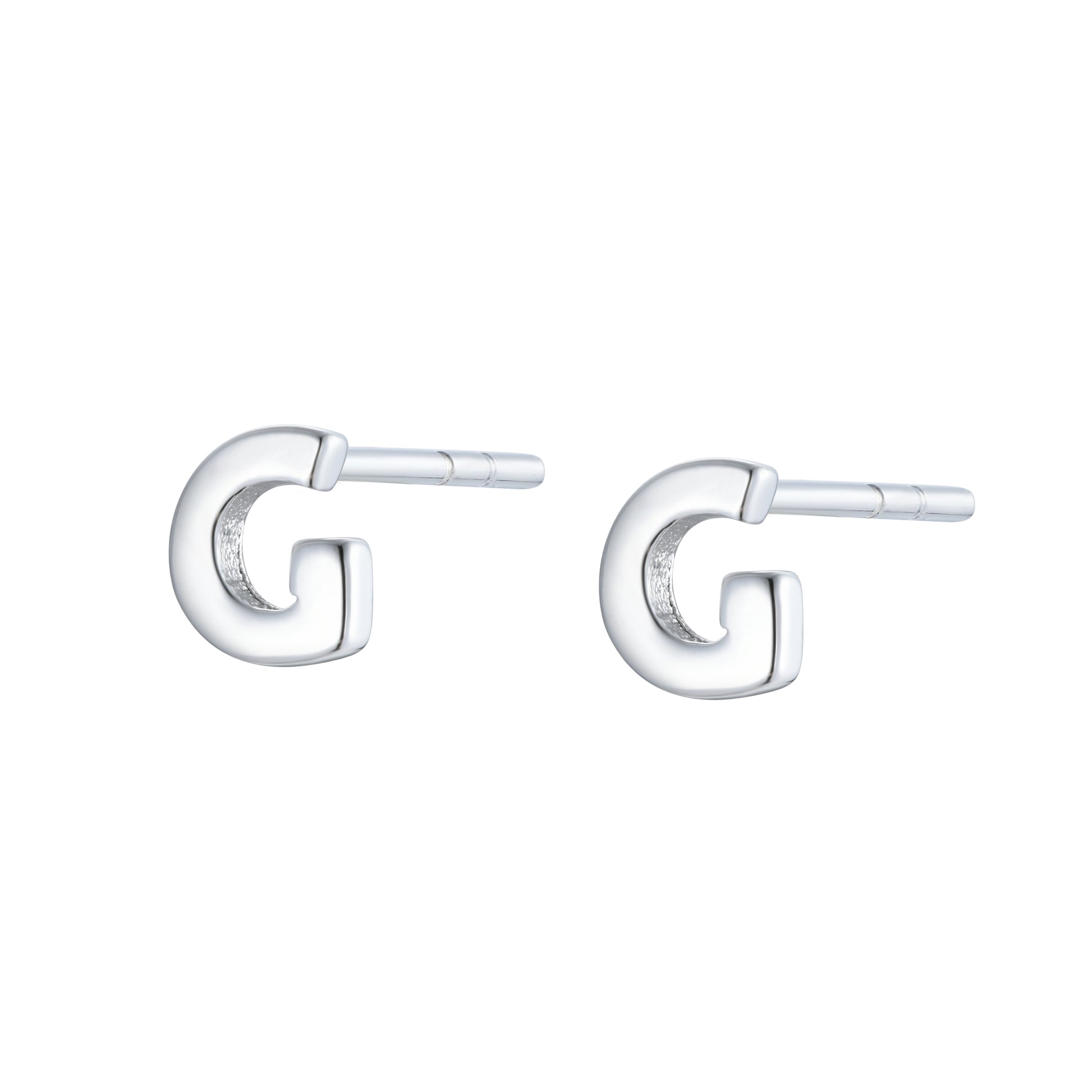 
Rose gold on silver heart stud earrings.


