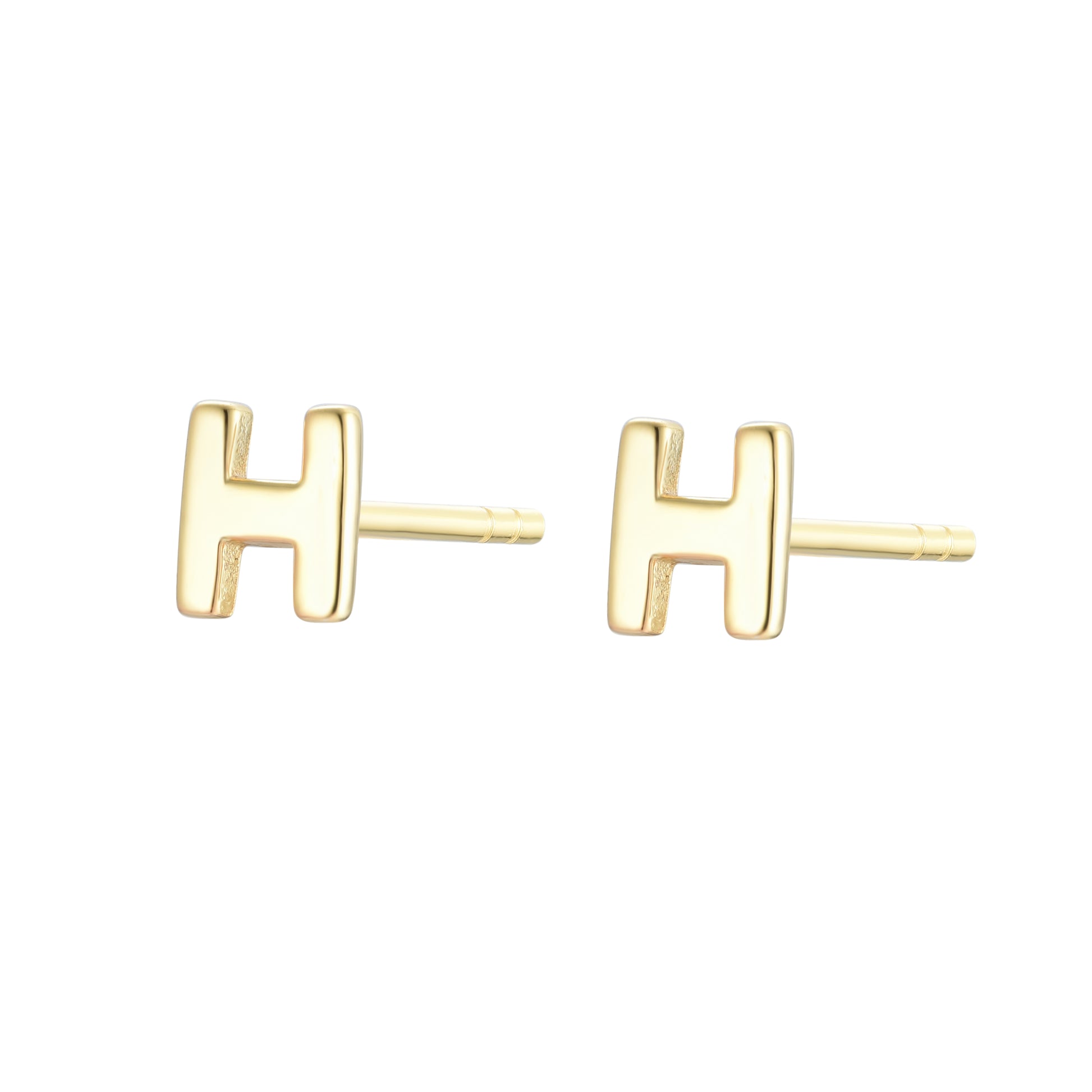 
Rose gold on silver heart stud earrings.

