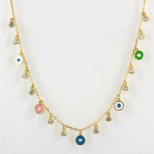 NF-27/G/PASTEL - Necklace Evil Eye Pastel Coloured Eyes