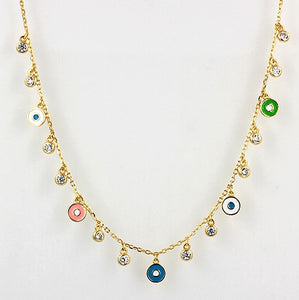 NF-27/G/PASTEL - Necklace Evil Eye Pastel Coloured Eyes
