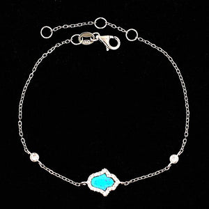 BF-3/S/OPAL - Hamsa Bracelet with Blue Opal