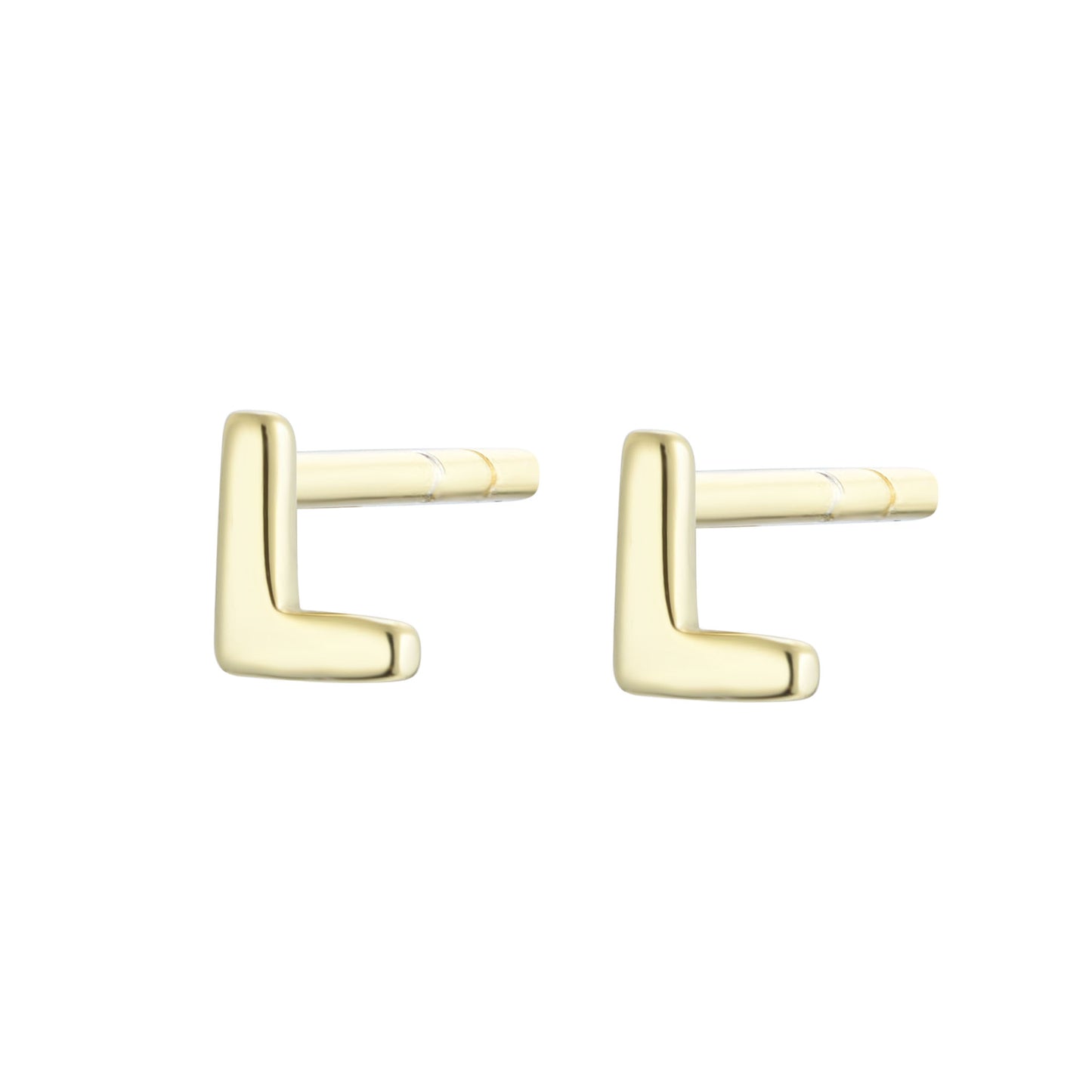 
Rose gold on silver heart stud earrings.

