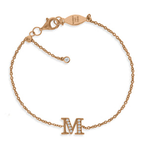 BT-26/R/M - Initial "M" Bracelet Adjustable Size