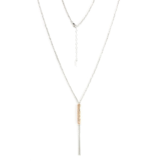 NC-1/SR - Long Knitted Chain Necklace with Tassel