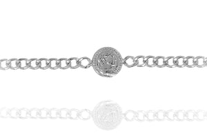 BE-7/S - Extra Wide Chain Bracelet with Coin