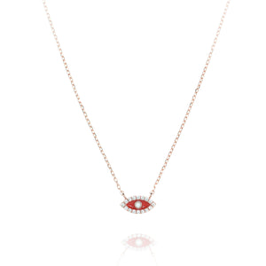 NF-11/RR - Red Evil Eye Pendant Rimmed with Cubic Zirconia