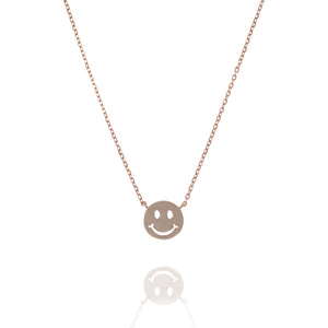 NF-22/R - Chain Necklace with Smiley Face Pendant