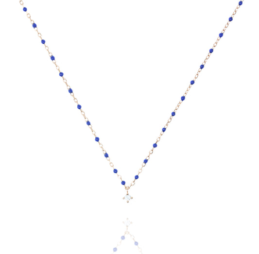 NG-10/RBL - Short Chain and Bead Necklace