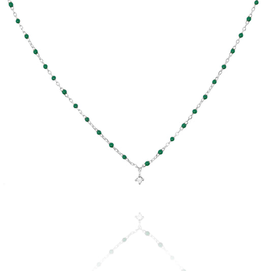 NG-10/S/GR -  Short Chain and Bead Necklace (New Colour)