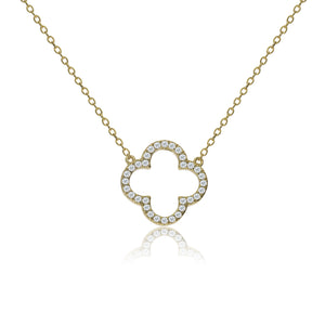 NK-63/G - Chain Necklace with Clover Charm