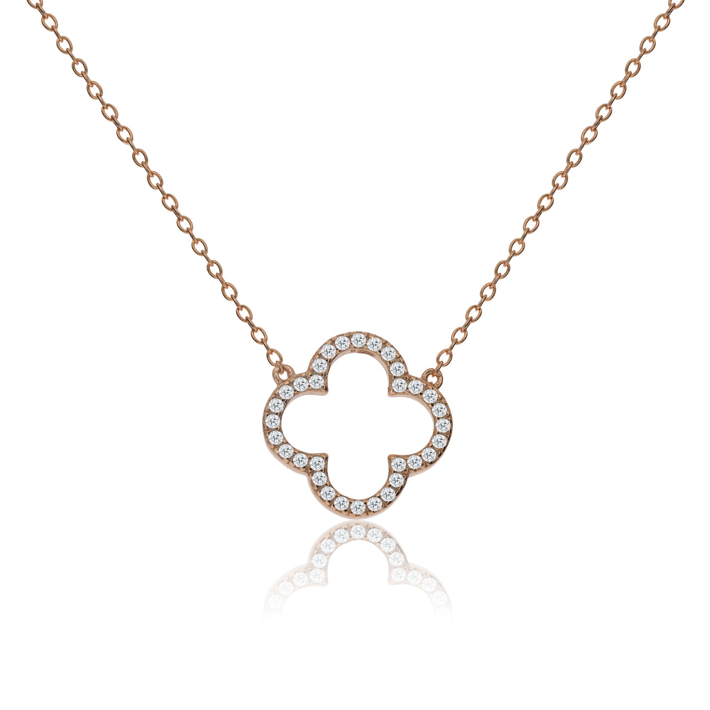 NK-63/R - Chain Necklace with Clover Charm