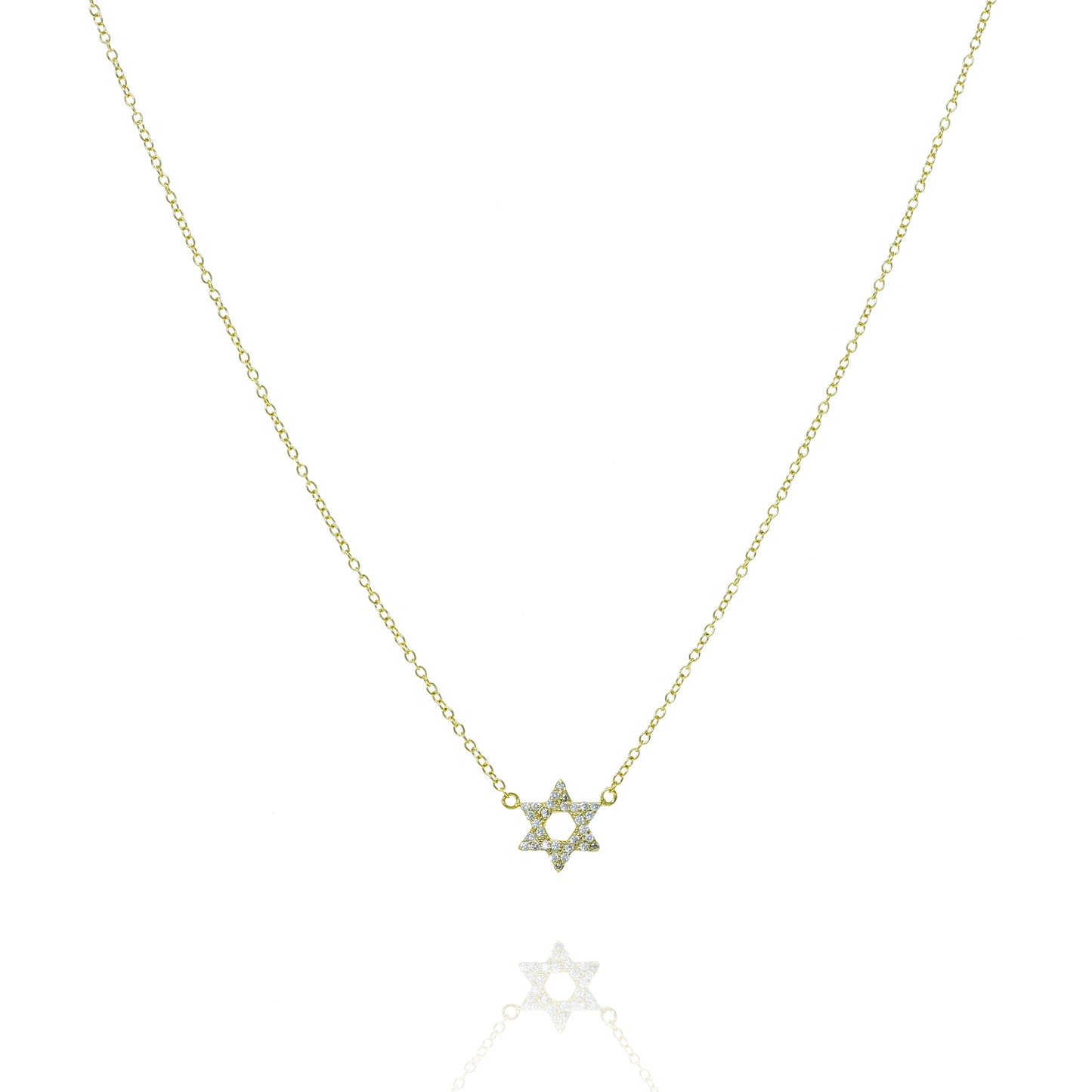 NF-66/G - Chain with Pave Star of David Pendant