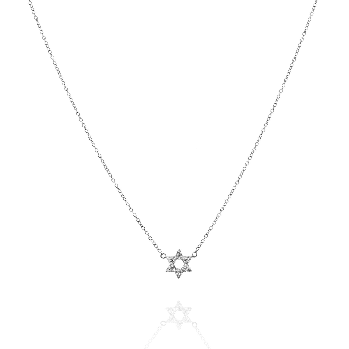 NF-66/S - Chain with Pave Star of David Pendant