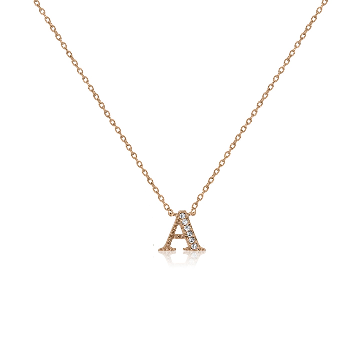 NT-26/R/A - Initial "A" Necklace with Sliding Length Adjuster