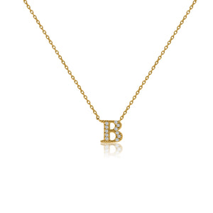 NT-26/G/B - Initial "B" Necklace with Sliding Length Adjuster