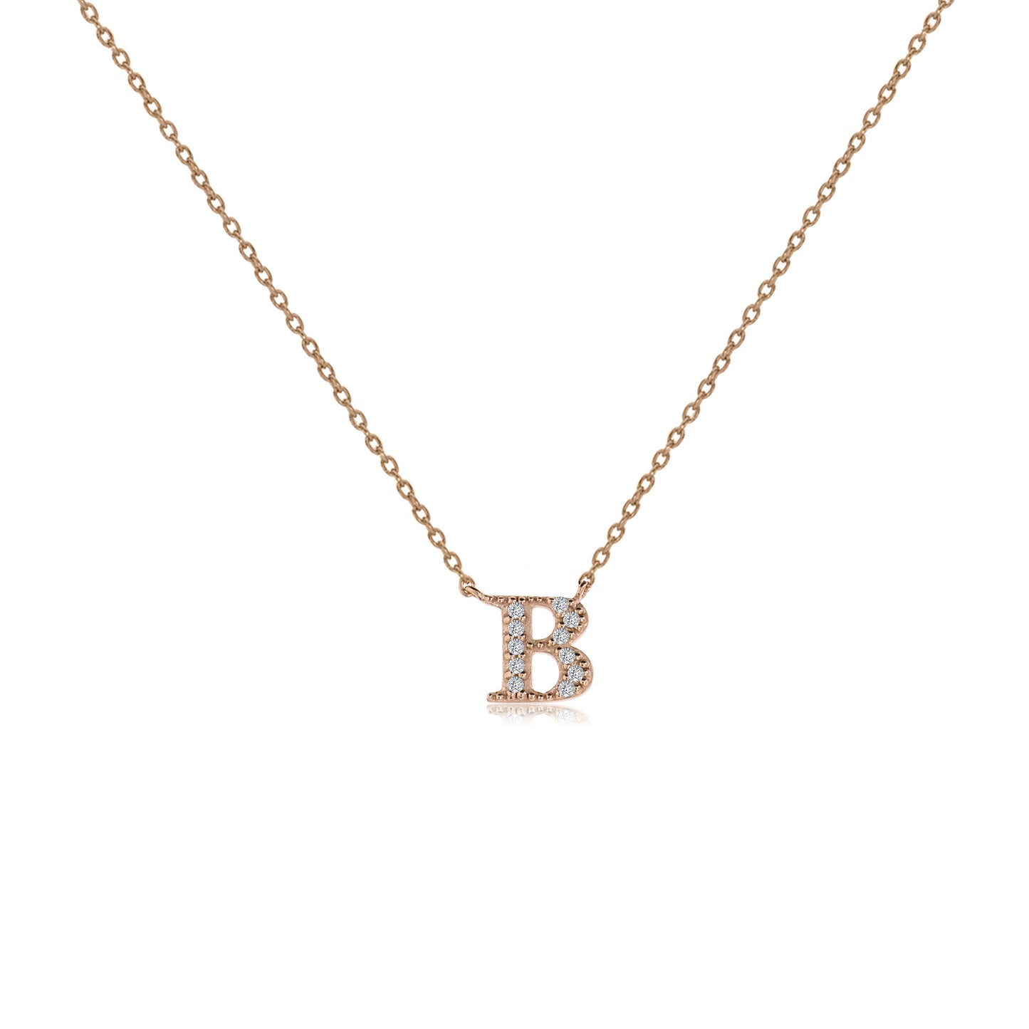 NT-26/R/B - Initial "B" Necklace with Sliding Length Adjuster
