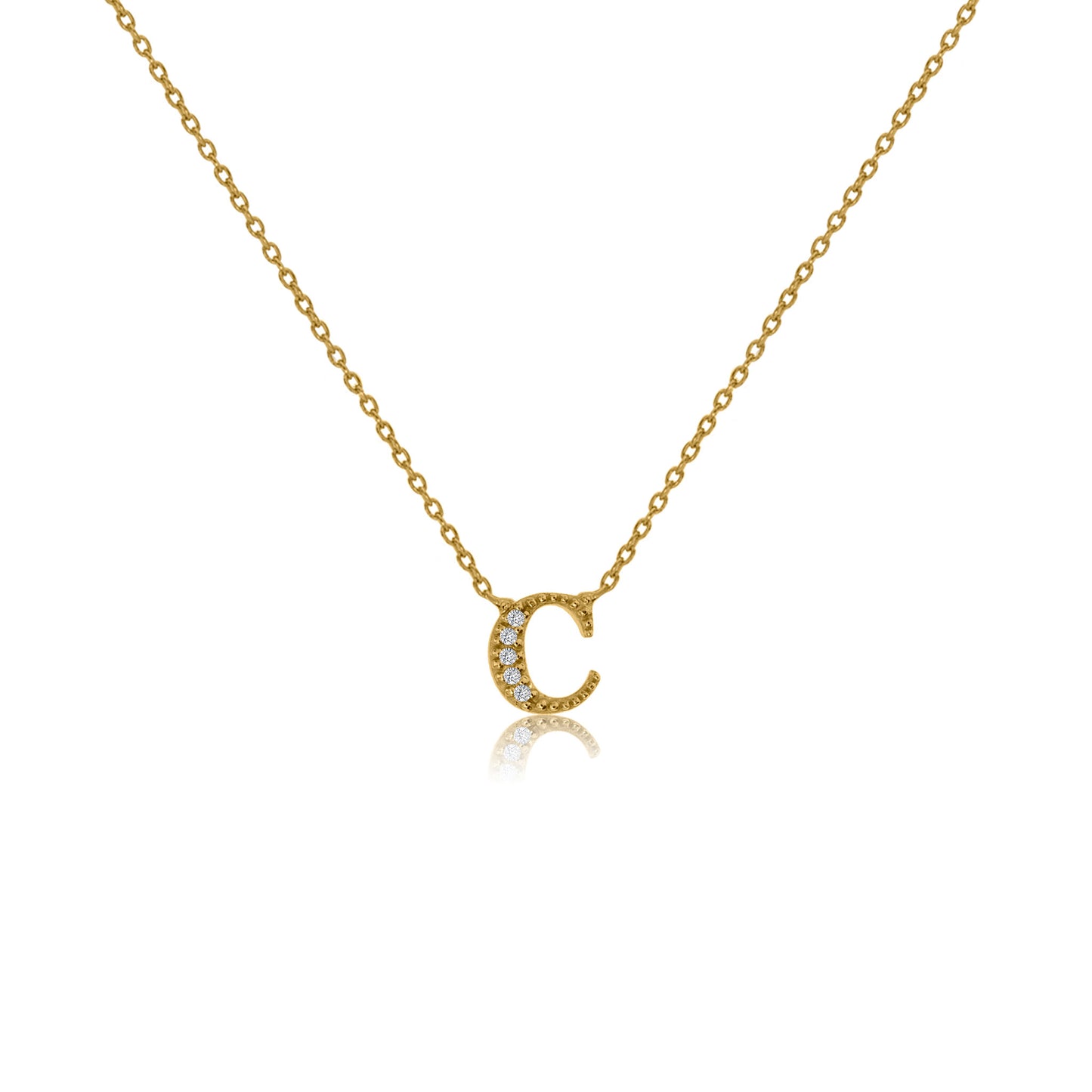 NT-26/G/C - Initial "C" Necklace with Sliding Length Adjuster