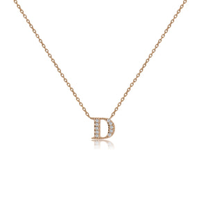 NT-26/R/D - Initial "D" Necklace with Sliding Length Adjuster