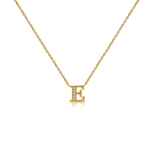 NT-26/G/E - Initial "E" Necklace with Sliding Length Adjuster