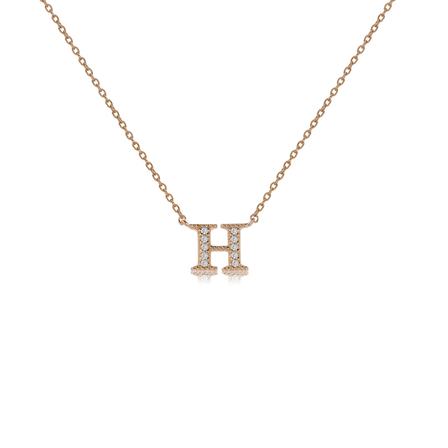 NT-26/R/H - Initial "H" Necklace with Sliding Length Adjuster