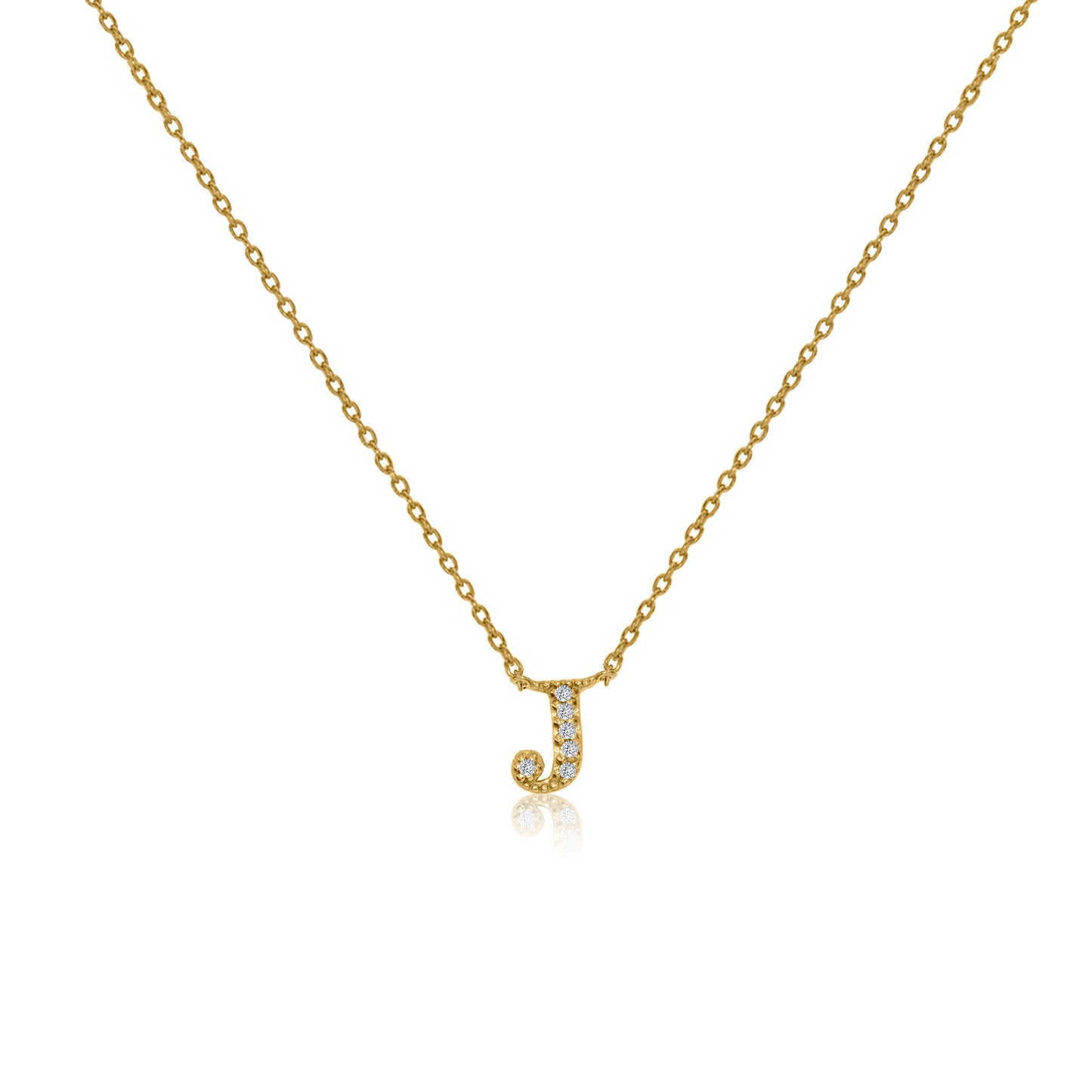 NT-26/G/J -  Initial "J" Necklace with Sliding Length Adjuster