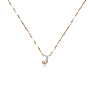NT-26/R/J - Initial "J" Necklace with Sliding Length Adjuster