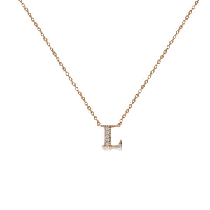 NT-26/R/L - Initial "L" Necklace with Sliding Length Adjuster