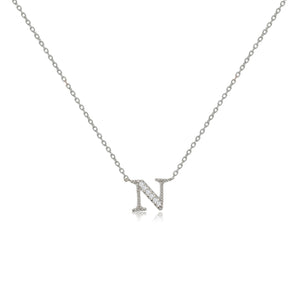 NT-26/S/N - Initial "N" Necklace with Sliding Length Adjuster