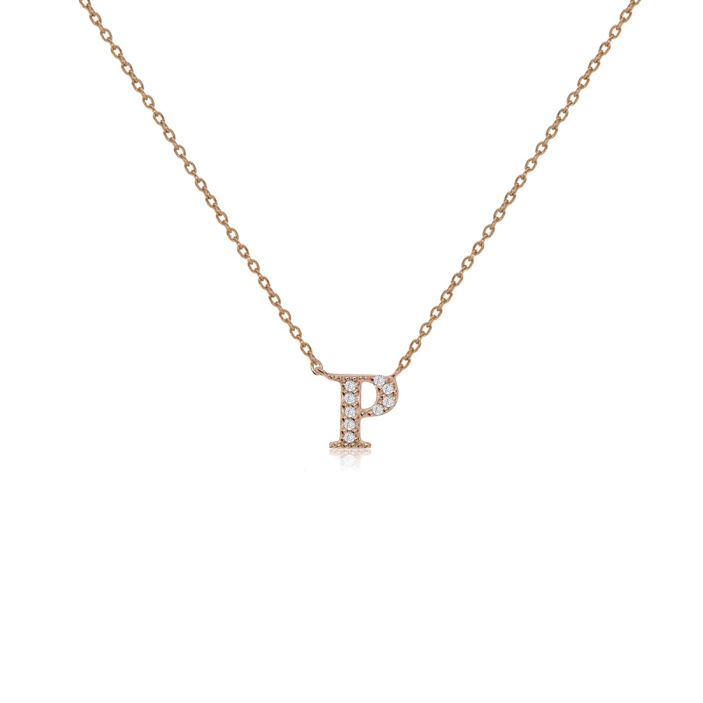 NT-26/R/P -  Initial "P" Necklace with Sliding Length Adjuster