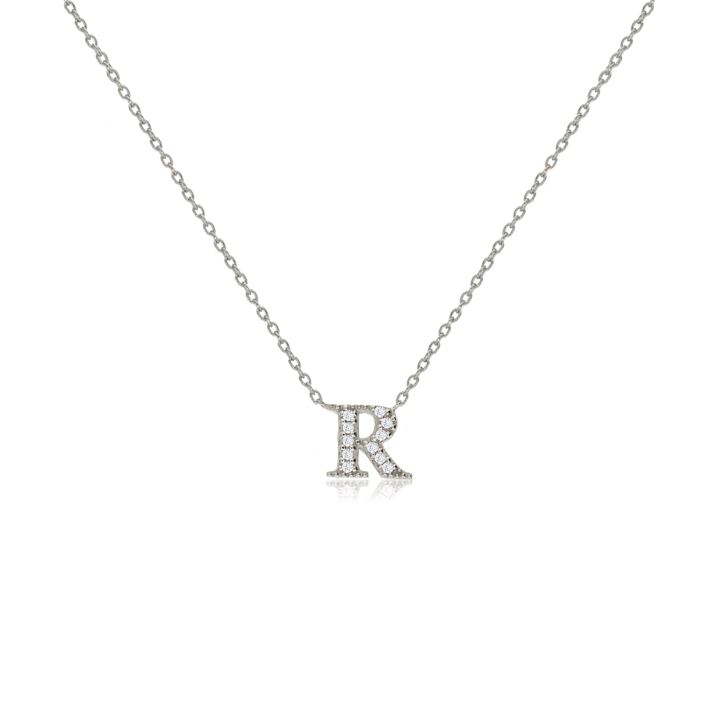 NT-26/S/R - Initial "R" Necklace with Sliding Length Adjuster