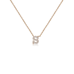 NT-26/R/S - Initial "S" Necklace with Sliding Length Adjuster