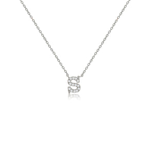 NT-26/S/S -  Initial "S" Necklace with Sliding Length Adjuster