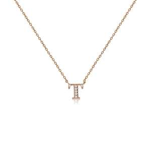 NT-26/R/T -  Initial "T" Necklace with Sliding Length Adjuster