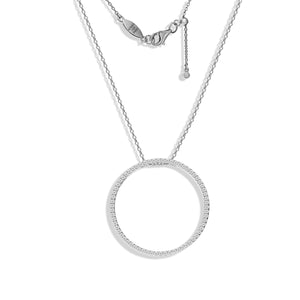 NT-39/S - Pave Circle Necklace with Adjustable Length